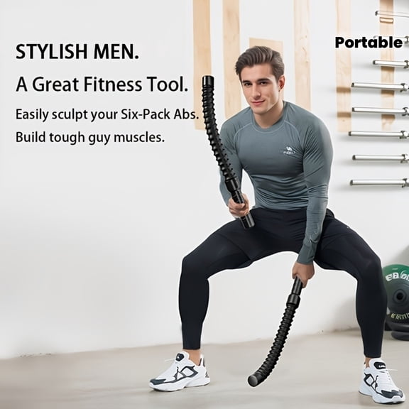 2Pcs Cordless Battle Rope, Weighted Ropeless Training Rope for Home Gym, HIIT Full Body Workout Fitness Equipment, Compact Portable Exercise Gear