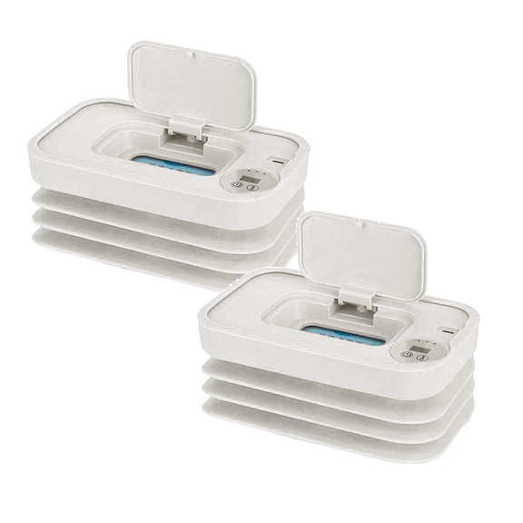 2Pcs Cordless Wipe Warmer Portable Traveling Wipe Warmer Dispenser Cordless Usb Charging Child for Camping Travel Road Trips Storage Containers Happy 2026!