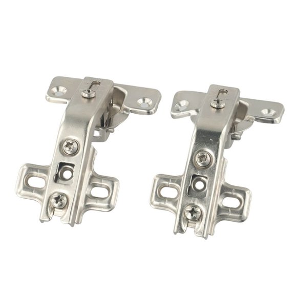 2Pcs Corner Kitchen Cabinet Door Hinges Set, 135 Degree Full Overlay Nickel Plated Cast Iron Hinge With 35Mm Cup Diameter And 7Mm Depth For Kitchen Units Includes Screws For Easy Installation