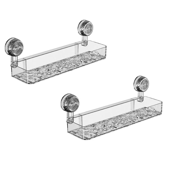 2Pcs Corrugated Suction Cup Storage Holder Light Lu Xury Style Glacier Pattern Suction Cup Shelf No Drill Bathroom Suction Storage Bo X Suction Cup Storage Rack Without Punching Holes Rack