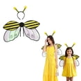 thumbnail image 1 of 2Pcs Costume Wings and Headband Set Cosplay Dress Up Insect Theme Party Novelty Sparkly Assistan for Holiday, 1 of 4