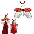 thumbnail image 1 of 2Pcs Costume Wings and Headband Set Cosplay Dress Up Insect Theme Party Novelty Sparkly Assistan for Holiday, 1 of 4