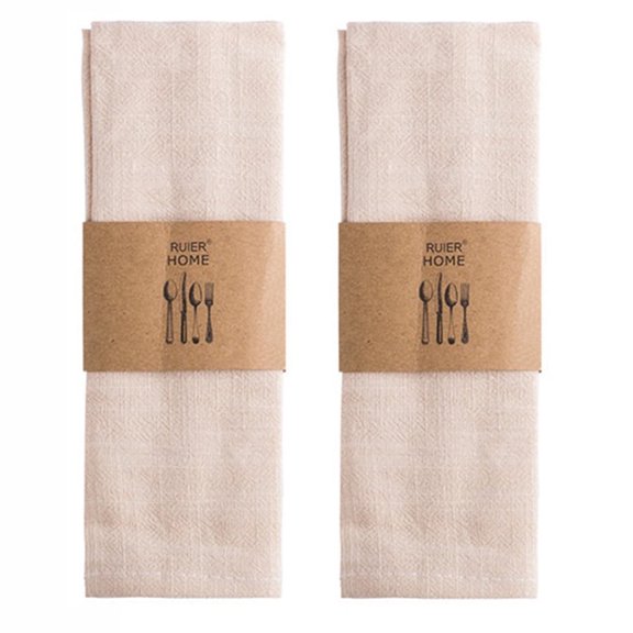 2Pcs Cotton Dinner Napkins 15x11 Inch Washable Soft Fabric Table Napkins for Thanksgiving