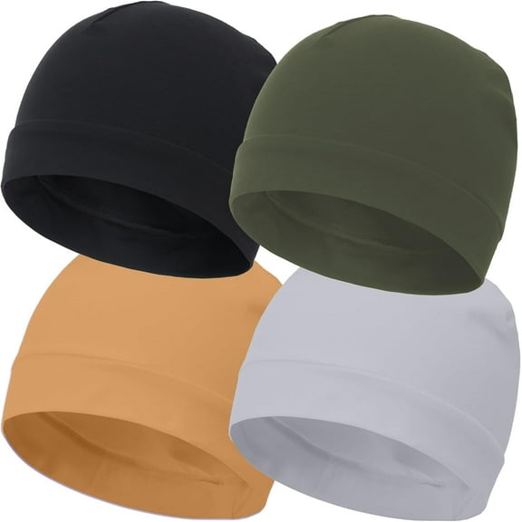 2Pcs Cotton Skull Caps for Men Women Breathable Night Cap Sleep Hats Soft Lightweight Running Beanie Helmet Liner