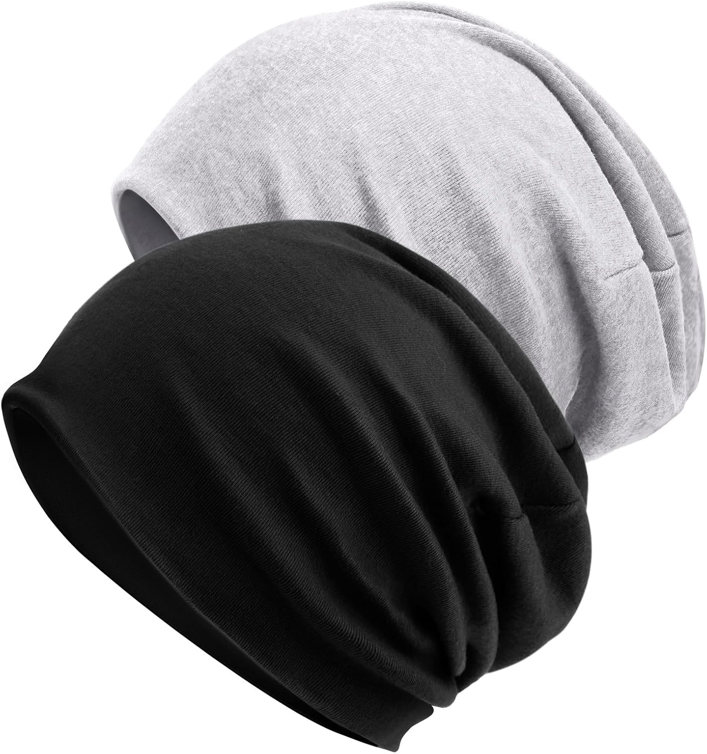 2Pcs Cotton Slouchy Beanie Hats for Women Men Soft Chemo Headwear