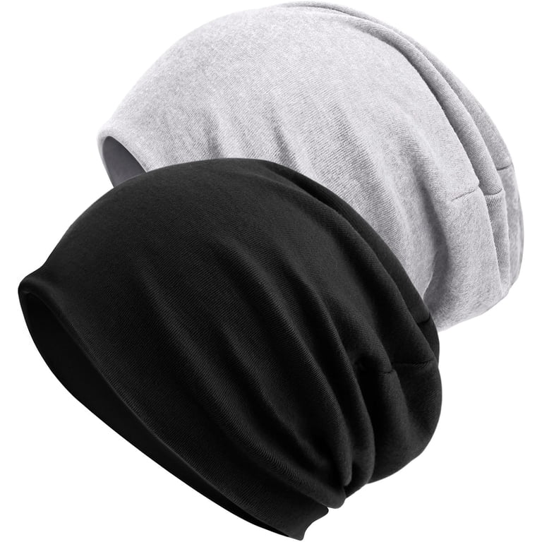 2Pcs Cotton Slouchy Beanie Hats for Women Men Soft Chemo  display picture 1