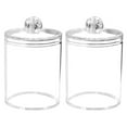 2Pcs Cotton Swab Holders Transparent Acrylic Storage Jars Cotton Ball