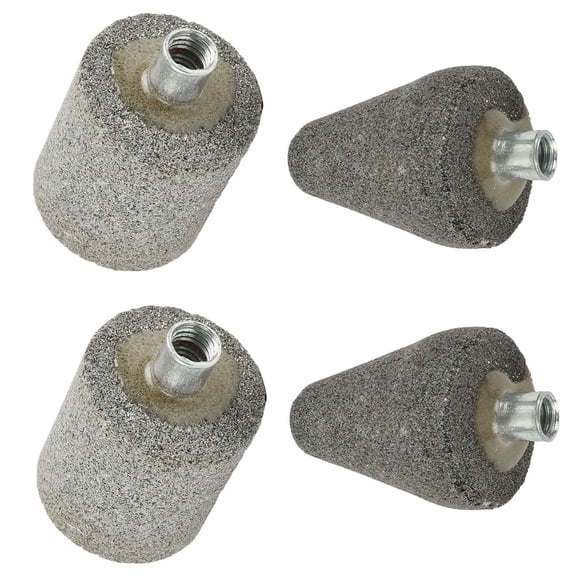 2Pcs Countersink Bit Polishing Bit Grinding Wheel M10 Thread Burring Head For Stone Carving Polishing Chamfering Rotary Tools 2Pcs Cylindrical Fangkenuo