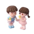 thumbnail image 1 of 2Pcs Couple Figurine Hand-painted Vivid Appearance DIY Plastic Micro Landscape Couple Lover Statue Ornament Home Decor-B, 1 of 8