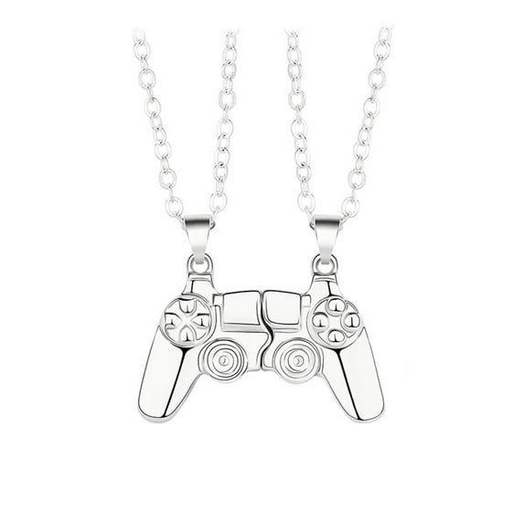 2Pcs Couple Necklace Uniqular Charm Exquisite Mutual Attraction Magnetic Couple Necklace Valentine's Day-Silver