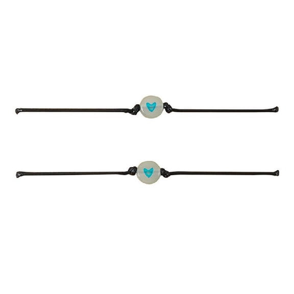 2Pcs Couples Bracelets Adjustable Rope Luminous Lucky Heart Bead Jewelry for Wish for Protection String for Lover Women