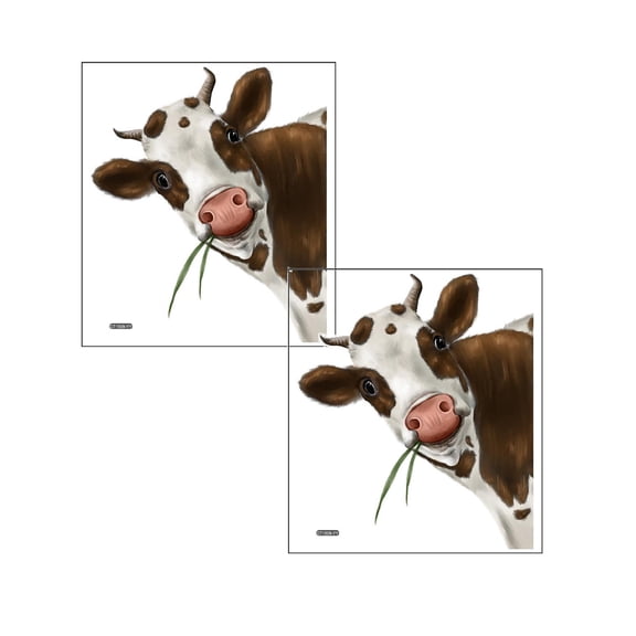 2Pcs Cow Sticker Background Wall Restaurant Decorative Wall Stickers Self Adhesive Wall Stickers Wall Stickers