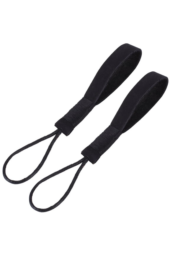 2Pcs Cowhide Leather Car Key Chain Pendant Decorations Car Accessories Black 170mm