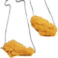2Pcs Creative Barbecue Necklace Simulation Fried Chicken Pendant Cute