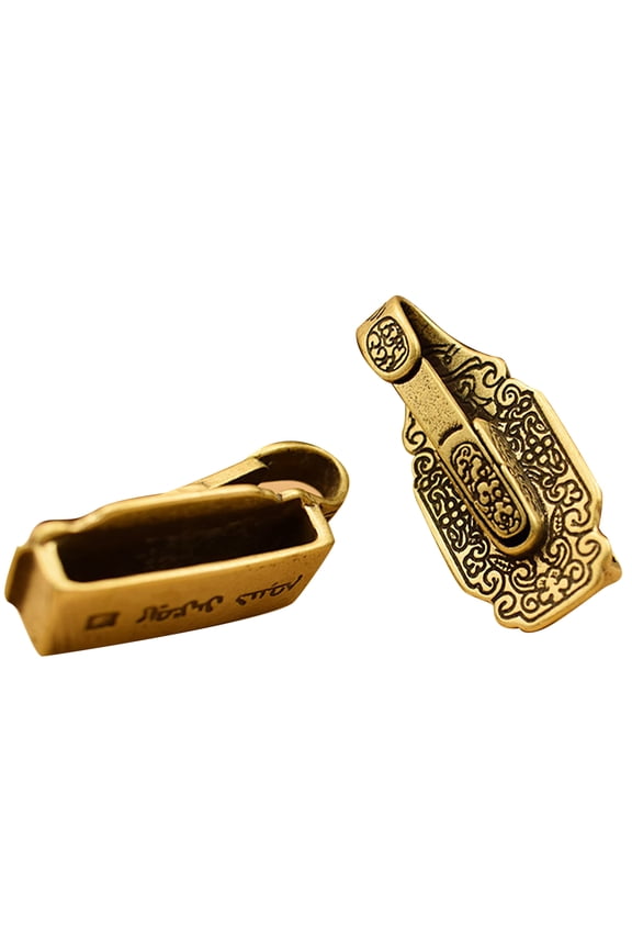 2Pcs Creative Brass Belt Clip Keychain Buckle Retro Style Securely Holds Keys, up to 37mm Belt