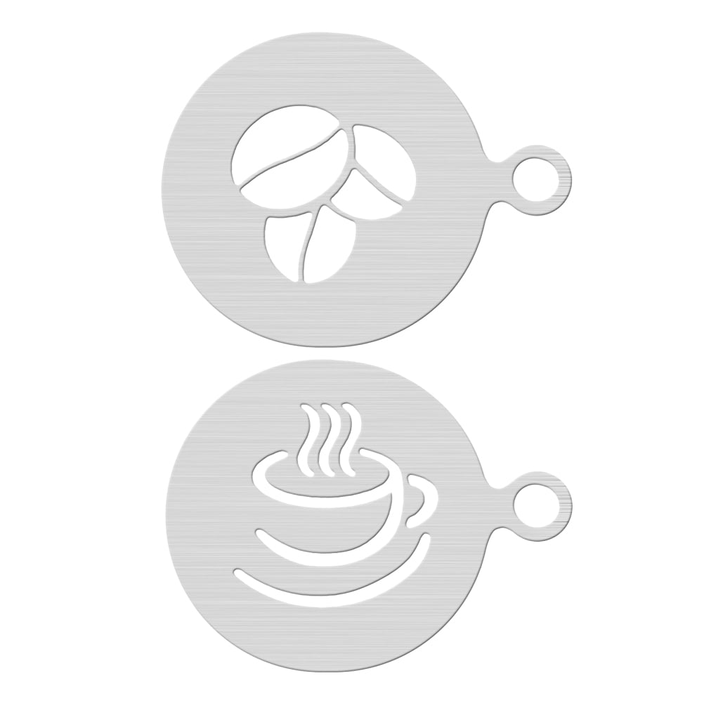 2Pcs Creative Coffee Stencils Latte Art Stencils Powdered Sugar Sieve  Template 