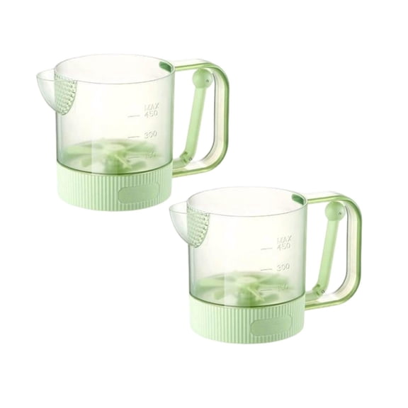 2Pcs Creative Egg Mixing Cup, Semi Automatic Whisk Cup with Scale Line, Multifunction Egg Beater Hand Whisk, Quick Hand Mixer Stirrer Kitchen tool for Milk Powder Marinades Eggs Cake Batter