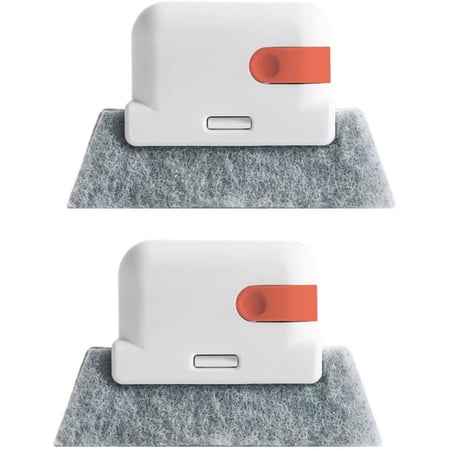 2Pcs Creative Window Groove Cleaning Brush,Magic Window Cleaning Brush,Hand-held Crevice Cleaner Tools for All Corners and Gaps (Orange)