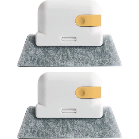2Pcs Creative Window Groove Cleaning Brush,Magic Window Cleaning Brush,Hand-held Crevice Cleaner Tools for All Corners and Gaps (Yellow)