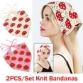 thumbnail image 1 of 2Pcs Crochet Bandana Head Kerchief Knitted Hair Scarves Crochet Hair Kerchief Tie Bcak Headwrap Floral, 1 of 8