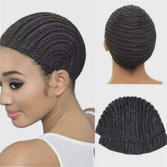 2Pcs Crochet Cornrow Wig Caps for Women Braided Caps for Making Wigs with Clips Inside Stretchy Braid Cap for Easier Sew in Crochet Braids Sewing Cap for Wigs and Hair Weave