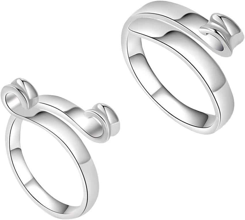 Adjustable Thread Rings 2Pcs Crochet Ring, Adjustable Knitting Crochet Loop Ring, Metal Open ...