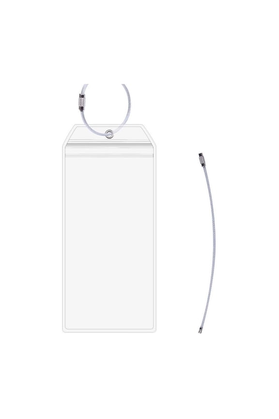 2Pcs Cruise Tags Luggage Tag Holders, Etag Holders with Zip & Loops Thick PVC, Cruise Luggage Tag Holder