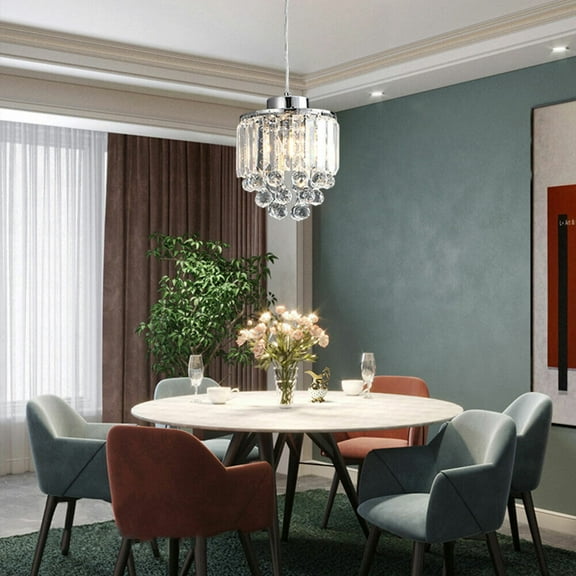 2Pcs Crystal Chandelier Pendant Light Kitchen Island Hanging Lamp Home Lighting Decor E26