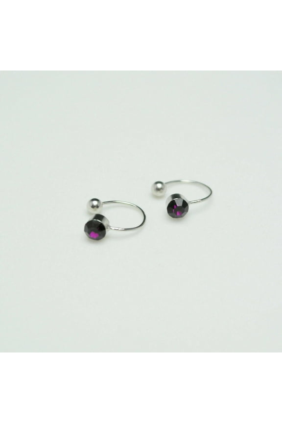 2Pcs Crystal Ear Cuff U Shape Wrap Earrings Non Piercing Rhinestone Clip-on