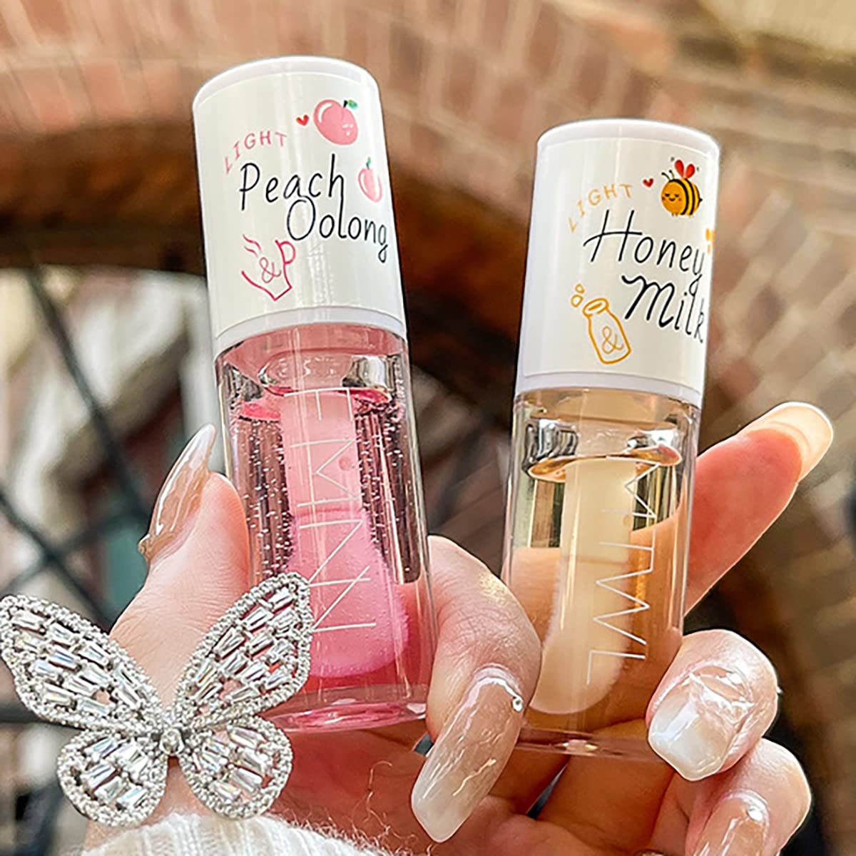 2Pcs Crystal Jelly Lip Oil Moisturizing Hydrating Lip Care Hydrating