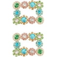 thumbnail image 1 of 2Pcs Crystal Rhinestone Shoe Clips Shining Rhinestone Flower Square Shoe Buckle Aquamarine Detachable Pair Shoe Clips Wedding Bridal Shoes High Heel Charms Decoration for Women Girls, 1 of 6