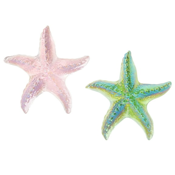 2Pcs Crystal Starfish Decor Glass Table Paperweight StatueHome Figures Wedding Romantic Room Ornaments DecorPink&Green