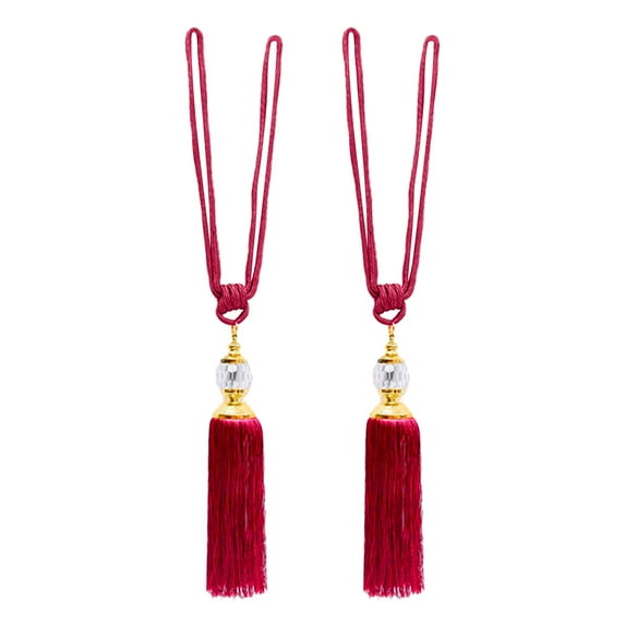 2Pcs Curtain Holdbacks Rope Tie Backs Tassel Tiebacks Beaded Pair