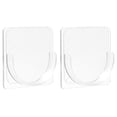 thumbnail image 1 of 2Pcs Curtain Rod Holders, Removable Adhesive Shower Curtain Rod Holder Rod Fixing Bracket, Durable No Drilling Wall Adhesive Bathroom Shower Rod Holders for Bathroom Laundry Room(Clear,2x2"), 1 of 9