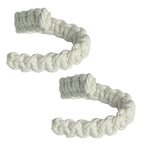 2Pcs Curtain Tie Backs Rustic Handmade Braided Curtain Holdbacks For Sheer & Light Weight Drapes(White#2Pcs)
