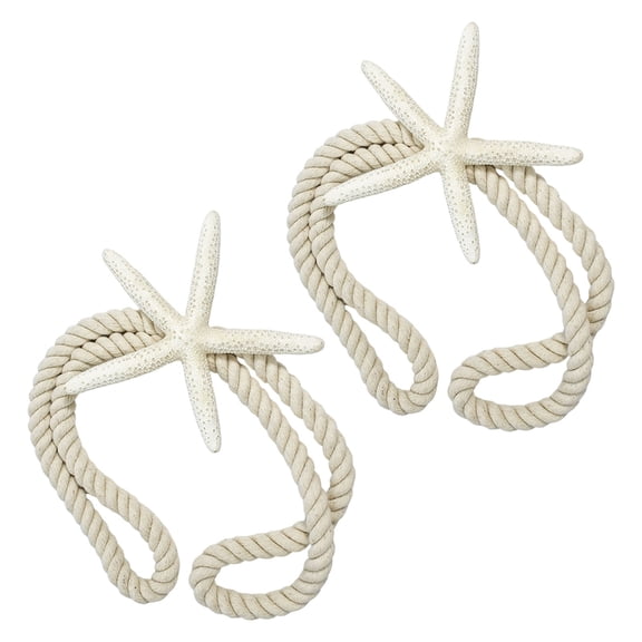 2Pcs Curtain Tieback Starfishs Window Curtain Bind Holdback Buckles Rope Drapery Holders Decorative Curtain Holdbacks