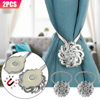 WeTest 1X Pearl Magnetic Curtain Clip Curtain Holders Buckle Clips Hanging  Ball Buckle Tie Back Curtain Accessories Home Decor (Blue)