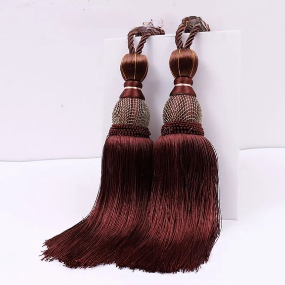2Pcs , Curtain Tiebacks Handmade Decorative Curtain Holdbacks Rope with Tassel, Modern Rope Window Curtain Ties Backs for Home Office Hotel Decoration