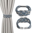 thumbnail image 1 of 2Pcs Curtain Tiebacks Magnetic,,Modern minimalist style curtains for Window Draperies Sheer Blackout Panels Home Office，Blue&Grey, 1 of 8