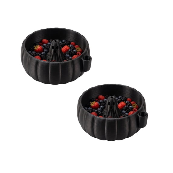 2Pcs Cute Pumpkin Themed Decorative Bowl Festive Centerpiece For Kitchen Dining Party Layout Drain Rack 16.69X6.69X3.94"