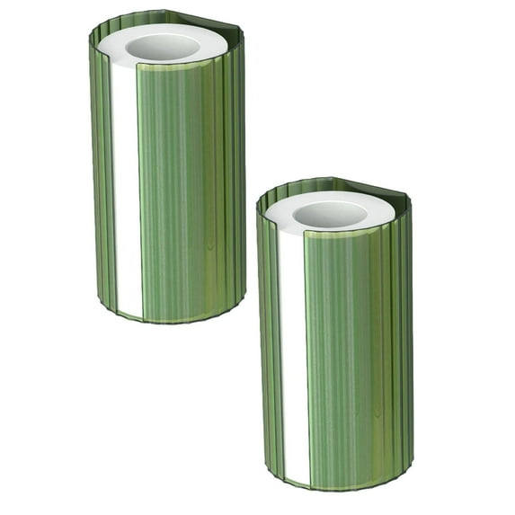 2Pcs Cylindrical Wall Mount Paper Towel Dispenser Holder Box for Bathroom Kitchen No Drill Adhesive PET Material Space Saving Multi Functional Storage (Green)