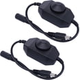 thumbnail image 1 of 2Pcs DC12V-24V LED Strip Lights Dimmer Switch PWM Rotary Dimmer Controller Inline Dimmer Switch for LED String Lights Christmas Lights Black K-018-BK, 1 of 6