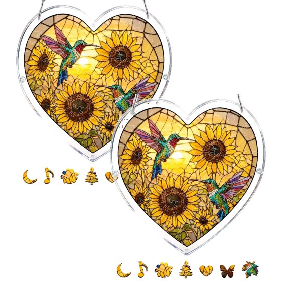 2Pcs DIY Acrylic Puzzle Window – & Theme – Create A Dreamy Light And Shadow For Your Home (20cm/7.4inch) Hangs
