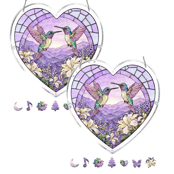 2Pcs DIY Acrylic Puzzle Window – & Theme – Create A Dreamy Light And Shadow For Your Home (20cm/7.4inch) Hangs