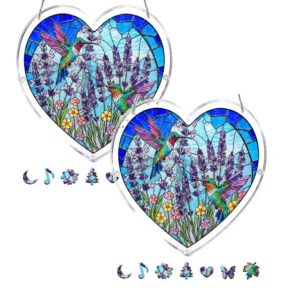 2Pcs DIY Acrylic Puzzle Window – & Theme – Create A Dreamy Light And Shadow For Your Home (20cm/7.4inch) Hangs