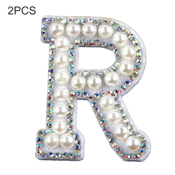 2Pcs DIY Handmade Patch Decor Fabric Adorable English Letter Shape Patch Sticker for Bag