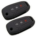 thumbnail image 1 of 2Pcs DOBREV 3 Buttons Silicone Case Protector Key Fob Cover Smart Car Remote Holder for FORDRanger F-150 F-450 F-550 F-650 F-750 Super Duty Explorer Ranger Flip Key Fob Remote  (black and black), 1 of 3