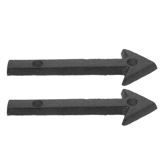 2Pcs Dark Brown Metal Arrow Wall Decor Cast Iron House Address Sign for Mailbox and Garden