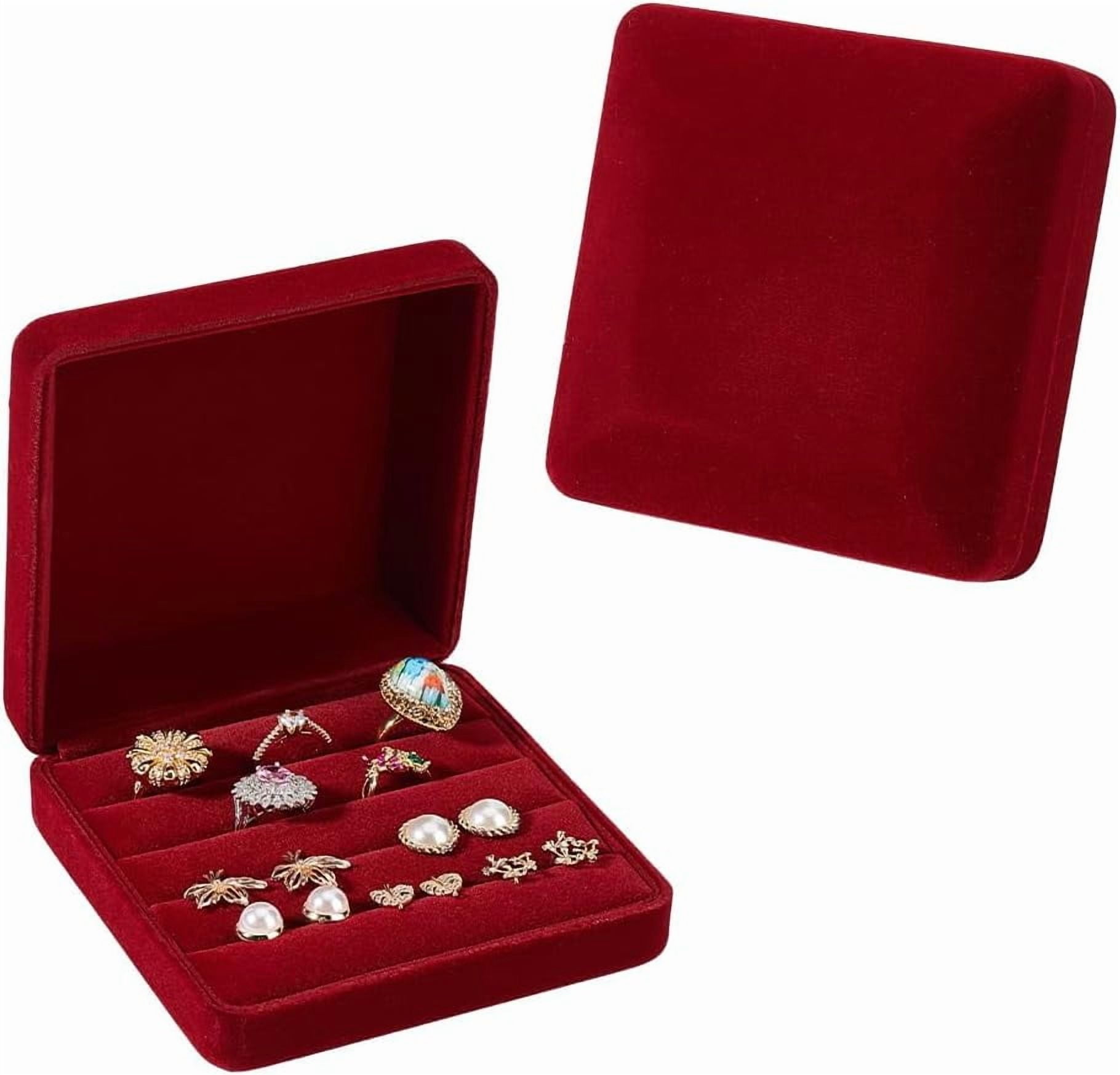 Small Jewelry Box For Women Girls, PU Leather Travel Jewelry Organizer Case, Portable Jewellery Storage Holder Display For Ring Earrings Necklace Bracelet Bangle Watch Men Kids Gift, Pink - View #12
