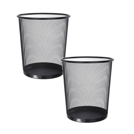 2Pcs Deal Countdown! Waste Paper Dustbin Black Wire Heavy Duty Paper Bucket for Home Bureau A Wastepaper Set Other Cleaning Supplies Practical Home Decor 10.2" X 9.1" X 7.3" Happy 2026!